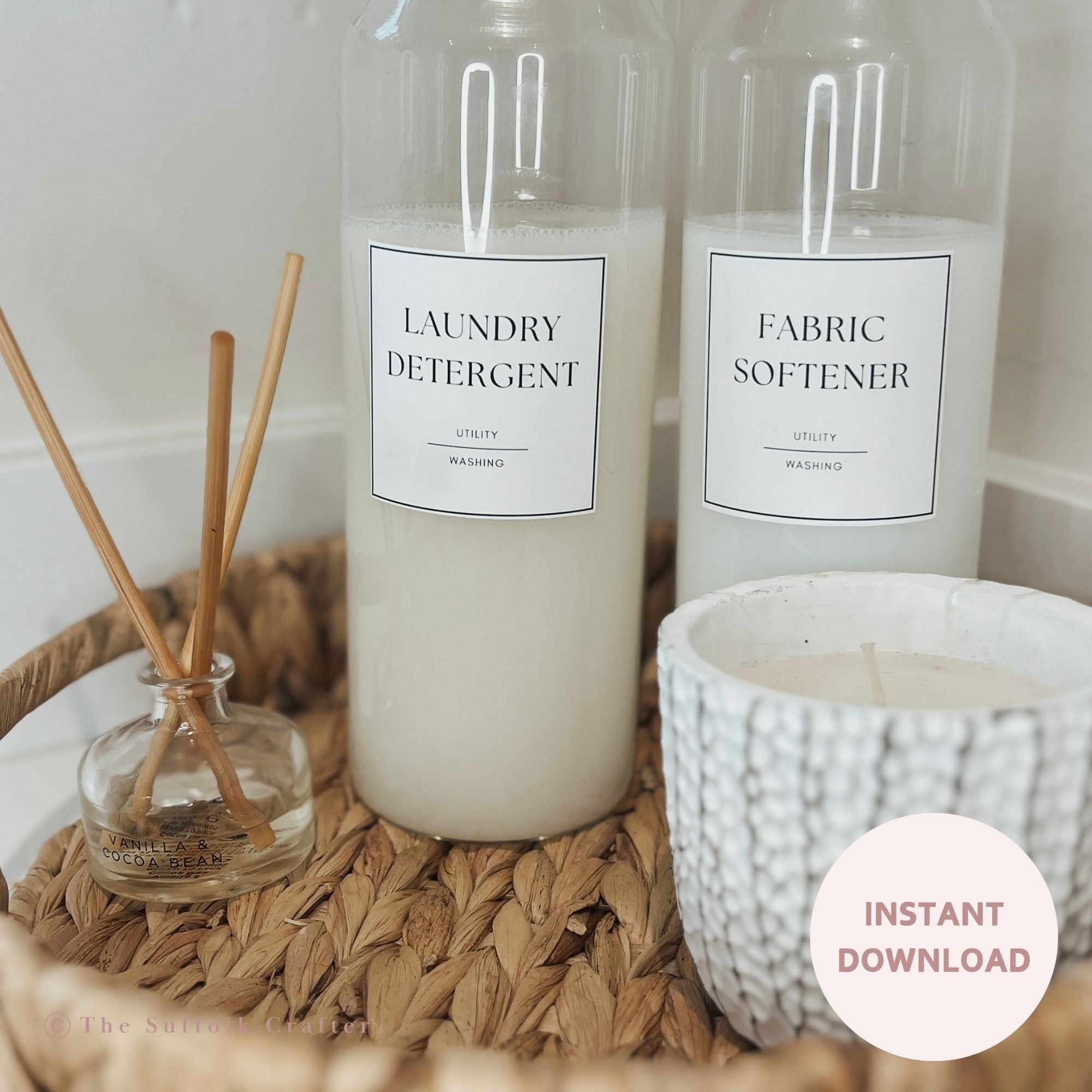 Laundry Room Editable Labels - Instant Download