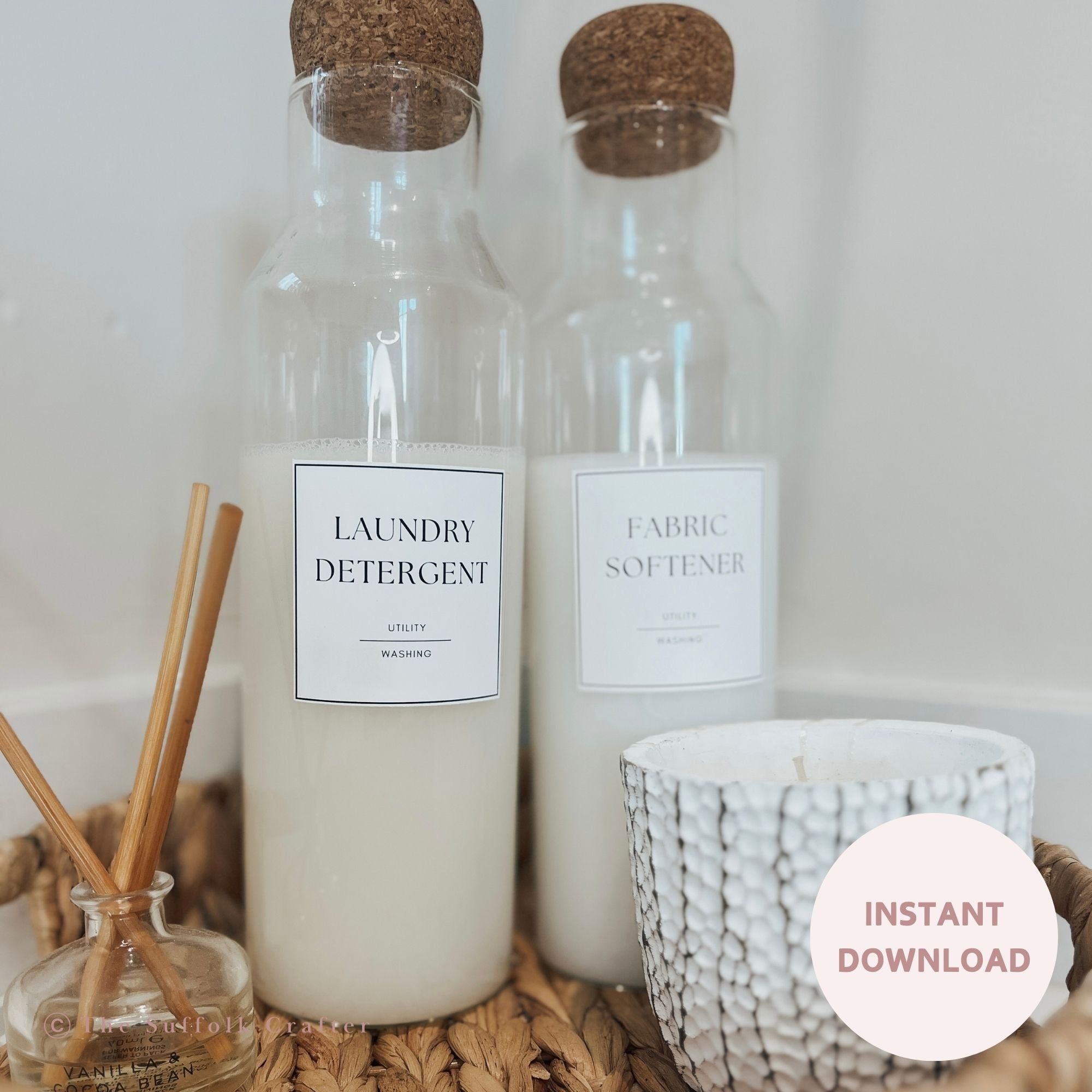 Laundry Room Editable Labels - Instant Download